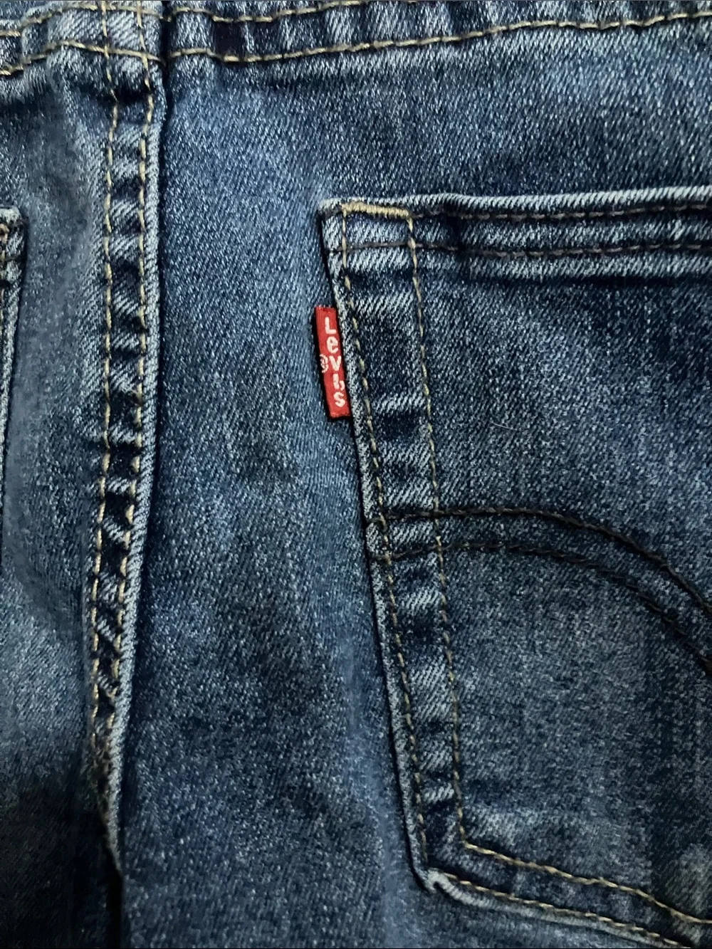 Levi's Straight-Leg Dark Blue Denim Jeans Boys 12 Reg EUC
